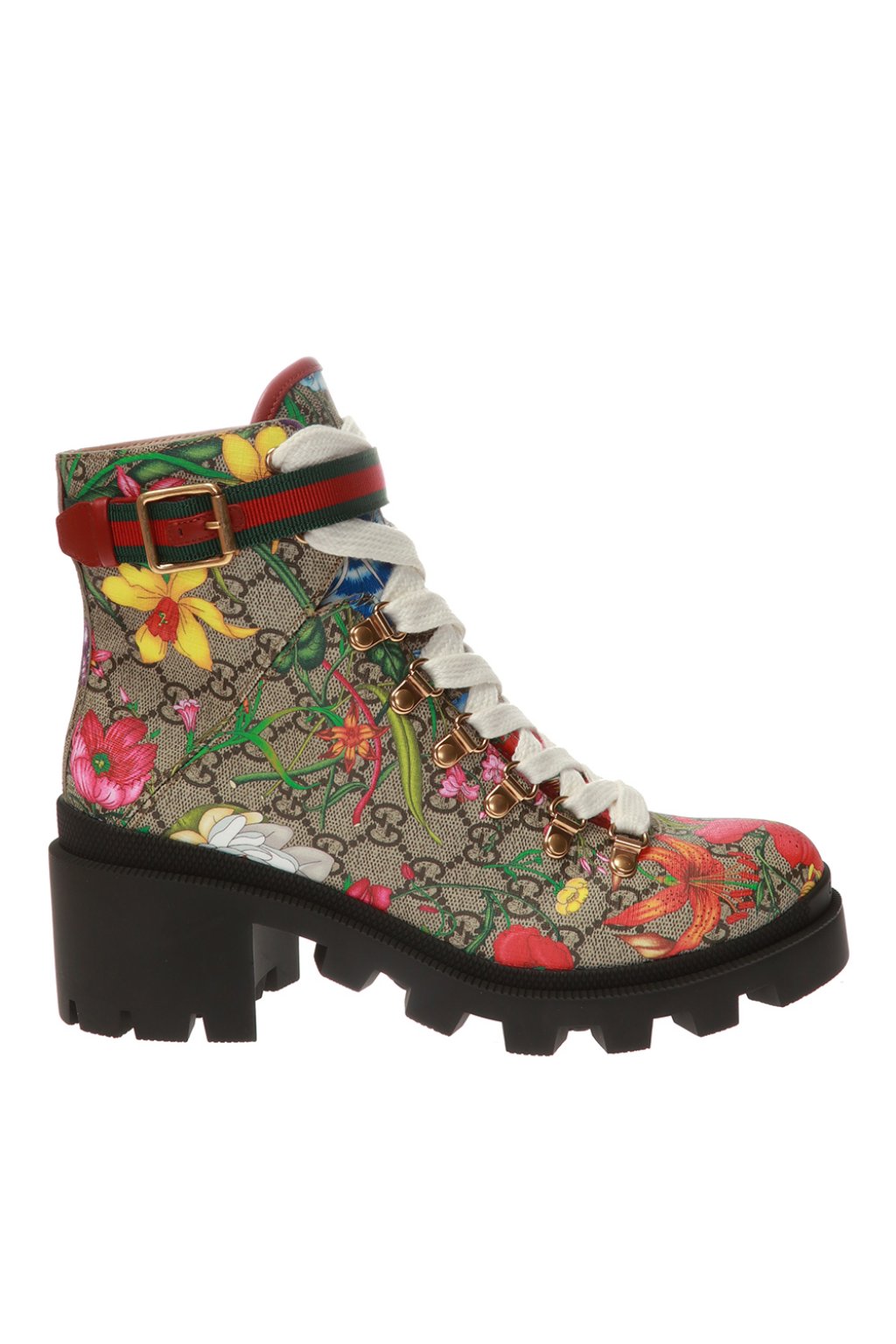 Gucci Heeled ankle boots with 'Flora' print | Women's Shoes | Vitkac